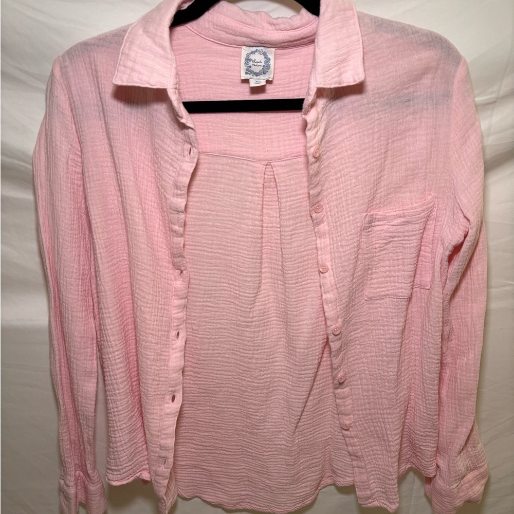 Pink Button-Up Shirt